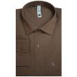 Self Design Brown Shirt : Slim