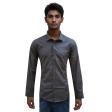 Self Design Brown Shirt : Slim
