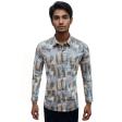 Print Blue Shirt : Party