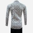 Print Blue Shirt : Party