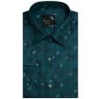 Print Blue Shirt : Party