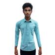 Plain Aqua Blue Shirt : Business