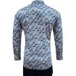 Print Blue Shirt : Party