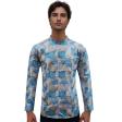 Print Blue Shirt : Party