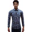 Print Blue Shirt : Party