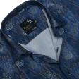 Print Blue Shirt : Party