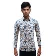 Print Blue Shirt : Party