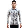 Print Blue Shirt : Party