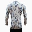Print Blue Shirt : Party