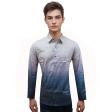 Print Blue Shirt : Party