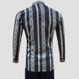 Print Navy Blue Shirt : Party