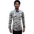 Print Cream Shirt : Slim