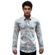 Print Blue Shirt : Slim