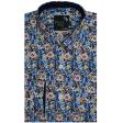 Print Blue Shirt : Party