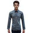 Self Design Gray Shirt : Slim