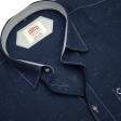 Self Design Navy Blue Shirt : Ditto