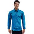 Self Design Blue Shirt : Ditto