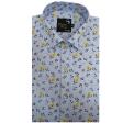 Print Blue Shirt : Party