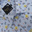 Print Blue Shirt : Party