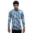 Print Blue Shirt : Party