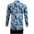 Print Blue Shirt : Party