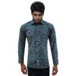 Print Blue Shirt : Party