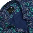 Print Blue Shirt : Party