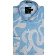 Print Blue Shirt : Party