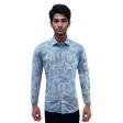 Print Blue Shirt : Party