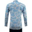 Print Blue Shirt : Party