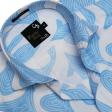Print Blue Shirt : Party