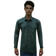 Self Design Dark Green Shirt : Business