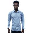 Self Design Light Blue Shirt : Business