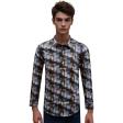 Print Brown Shirt : Slim