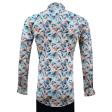 Print Blue Shirt : Slim