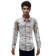 Print Cream Shirt : Slim