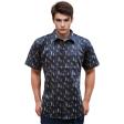Print Blue Shirt : Party