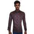 Print Maroon Shirt : Slim