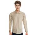 Self Design Cream Shirt : Slim
