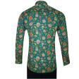 Print Green Shirt : Party