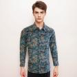 Print Blue Shirt : Party