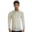 Self Design Cream Shirt : Business