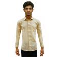 Self Design Fawn Shirt : Business