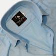 Self Design Aqua Blue Shirt : Business