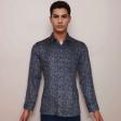 Print Blue Shirt : Party