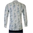Print Blue Shirt : Party