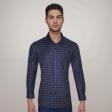 Checks Navy Blue Shirt : Business