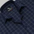 Checks Navy Blue Shirt : Business