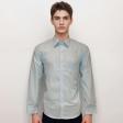 Self Design Aqua Blue Shirt : Slim