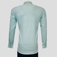Self Design Aqua Blue Shirt : Slim